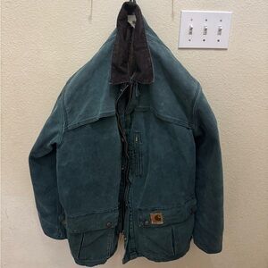 Teal Carhartt Brown Corduroy Collar Jacket